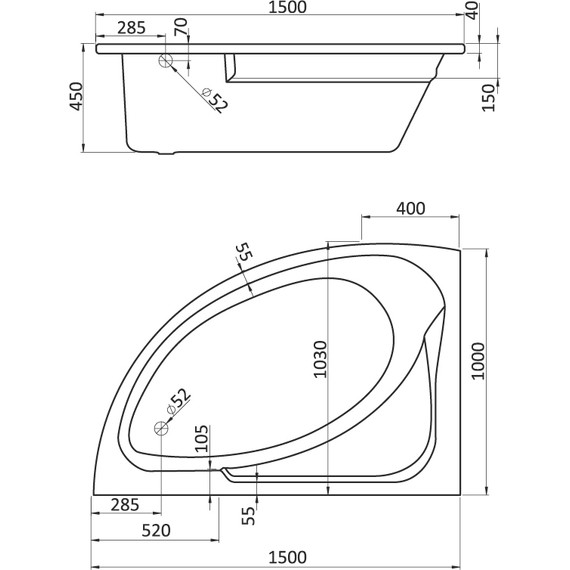 Ванна акриловая Santek Гоа 150x100 см 1.WH11.2.032 R - фото 2