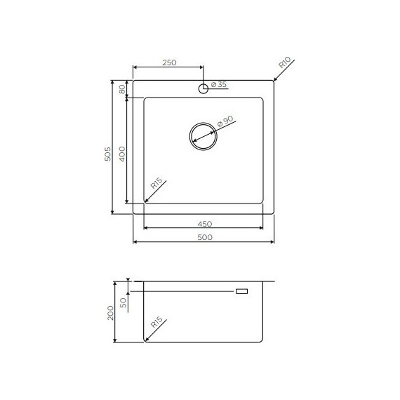 Кухонная мойка Omoikiri AMADARE 50-IN (4993766) 1 мм, нержавеющая сталь - фото 5