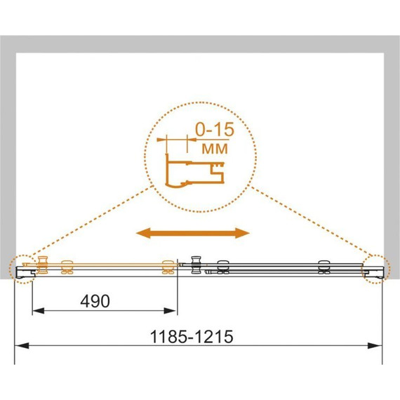 Душевая дверь Cezares 120 см PRATICO-BF-1-120-P-Cr, хром/матовое - фото 4