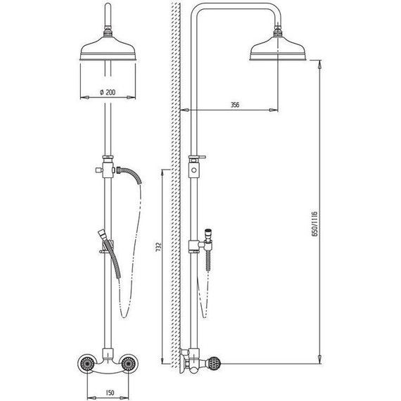 Душевая стойка Cezares Atlantis-Nostalgia CD 03/24, Цвет производителя: золото - фото 2