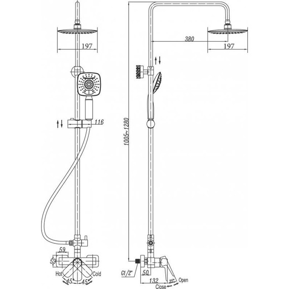 Душевая стойка Cezares Giubileo CD 01, Цвет производителя: хром - фото 2