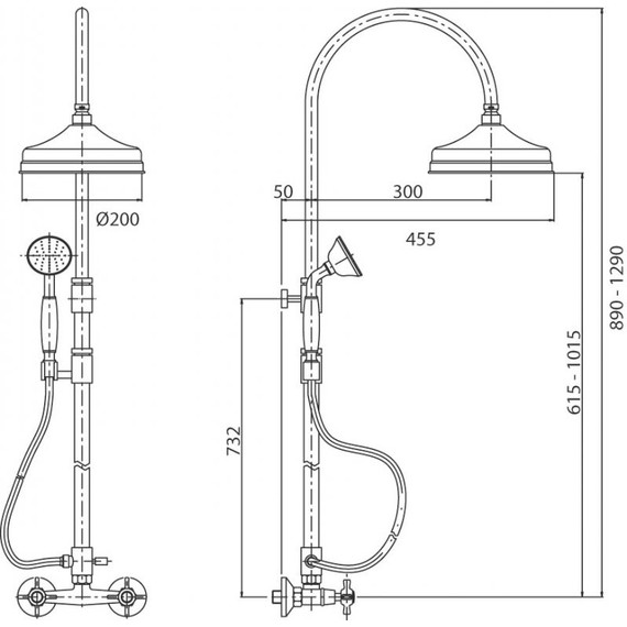 Душевая стойка Cezares Golf CD 03/24 Bi, Цвет производителя: золото - фото 2