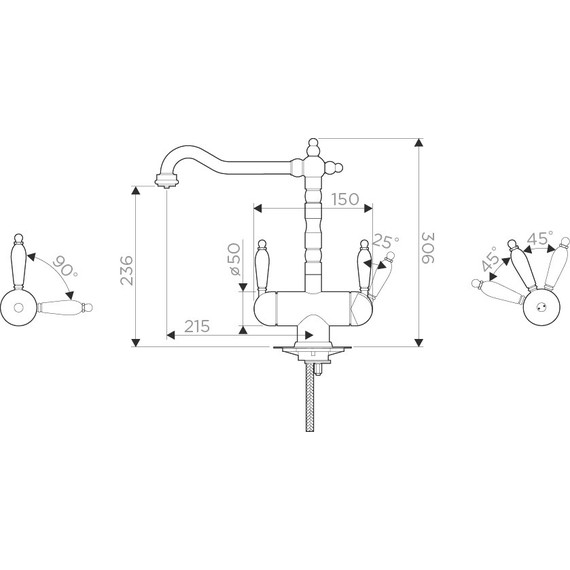 Смеситель для кухни Omoikiri Amagasaki-AB 4994292, античная латунь - фото 6
