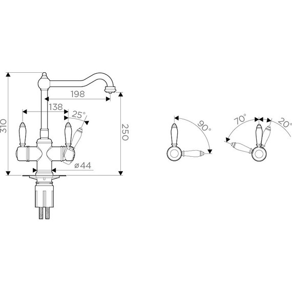 Смеситель для кухни Omoikiri Tottori-SI 4994046, античное серебро - фото 9