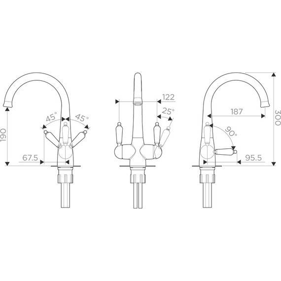 Смеситель для кухни Omoikiri Okinawa-2-SI 4994255, античное серебро - фото 6