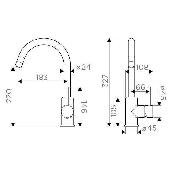 Смеситель для кухни Omoikiri Shinagawa-C 4994177, хром - фото 9