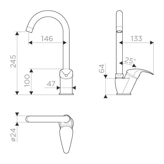 Смеситель для кухни Omoikiri Umi-CA 4994268, карамель - фото 3
