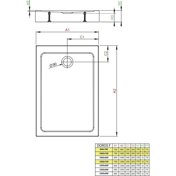 Поддон акриловый Radaway Doros F Compact 120х70 см SDRFP1270-05 - фото 2