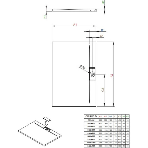 Поддон мраморный Radaway Giaros D 100х90 см MKGD1090-03 - фото 2