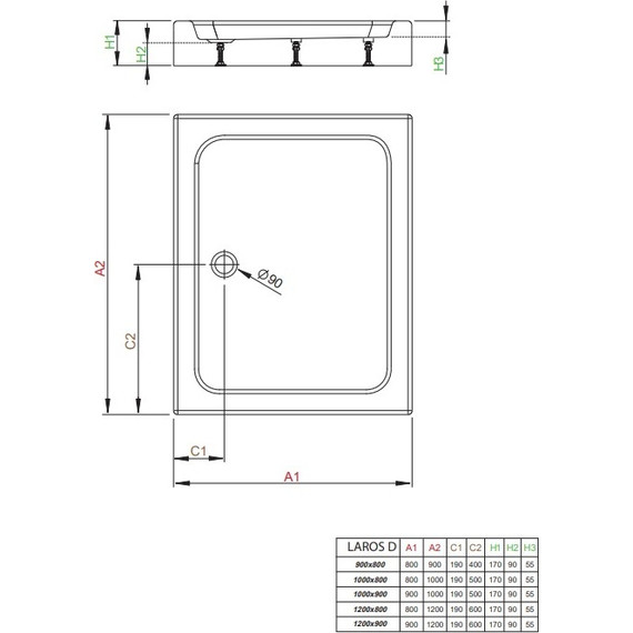 Поддон акриловый Radaway Laros D Compact 100х80 см SLD81017-01 - фото 2