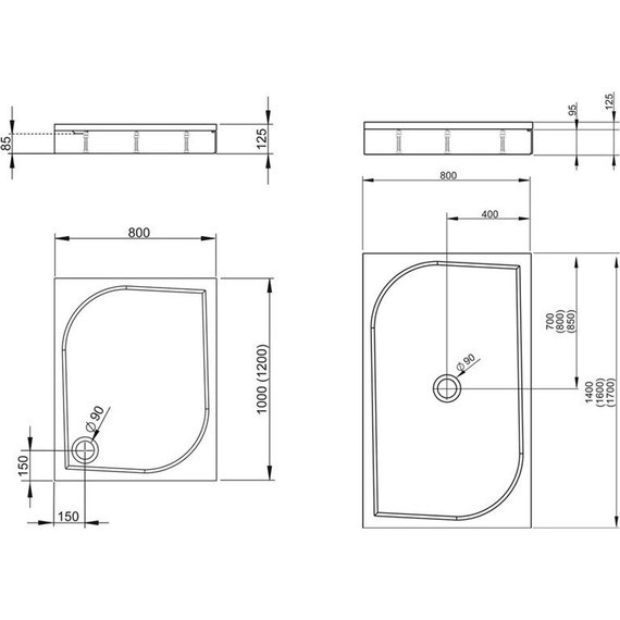 Поддон мраморный Radaway Paros D1400 140х80 см MBD8014-03-1 - фото 2