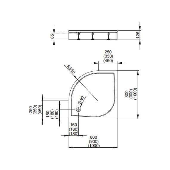 Поддон мраморный Radaway Paros A1000 100х100 см MBA1010-03-1 - фото 2