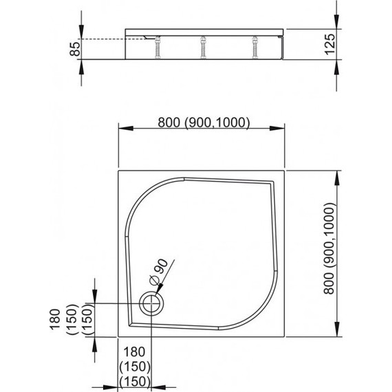 Поддон мраморный Radaway Paros C900 90х90 см MBC9090-03-1 - фото 2