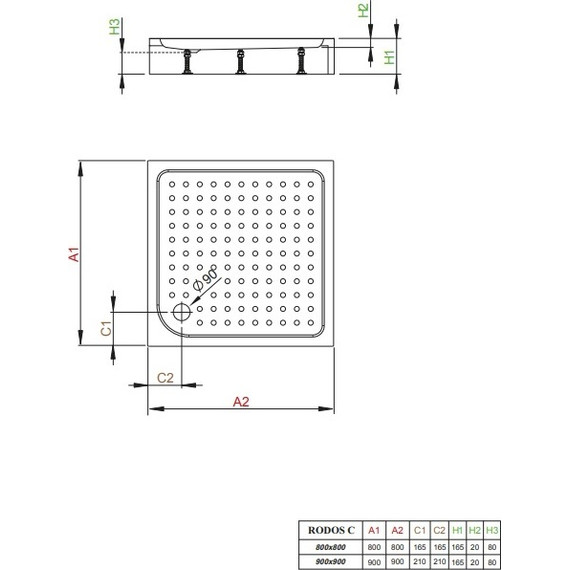 Поддон акриловый Radaway Rodos С800 Compact 80х80 см 4K88155-04 - фото 2