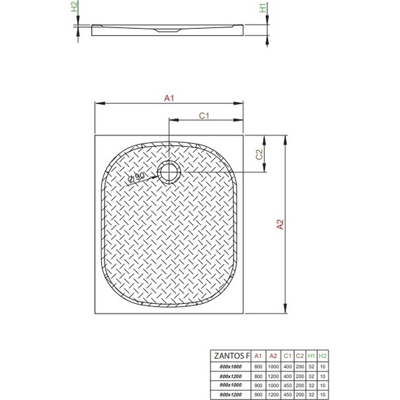 Поддон мраморный Radaway Zantos F 100х90 см M3ZNF1090-06 - фото 2