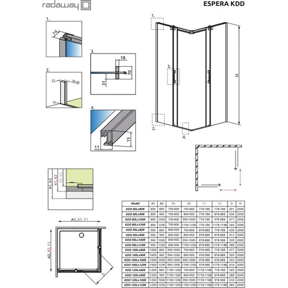 Душевое ограждение Radaway Espera KDD 120х120 см, хром/прозрачное - фото 3