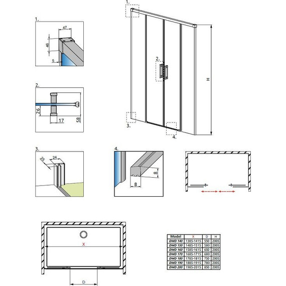 Душевая дверь Radaway Idea DWD 200 см хром/прозрачное - фото 5