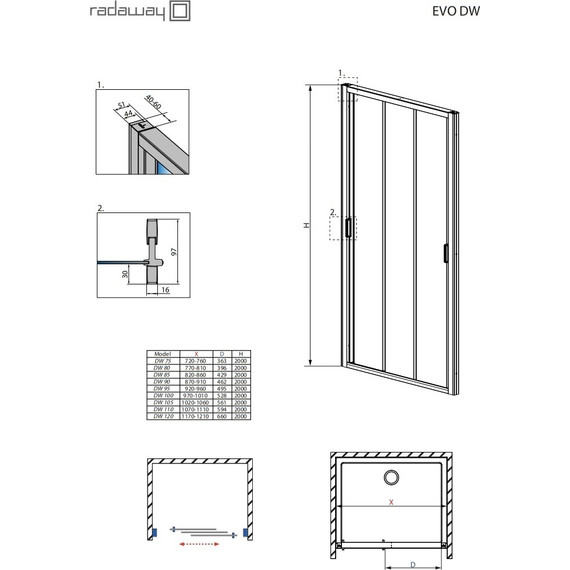 Душевая дверь Radaway Evo DW 95 см хром/прозрачное - фото 3