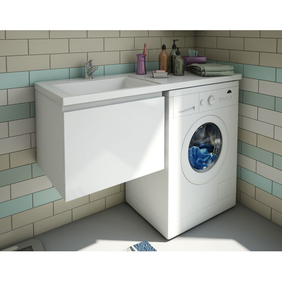 Тумба подвесная с раковиной-столешницей Эстет Dallas Luxe 100 см L, 1 ящик ФР-00002321 - фото 