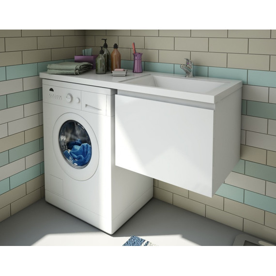 Тумба подвесная с раковиной-столешницей Эстет Dallas Luxe 120 см R, 1 ящик ФР-00001926 - фото 5