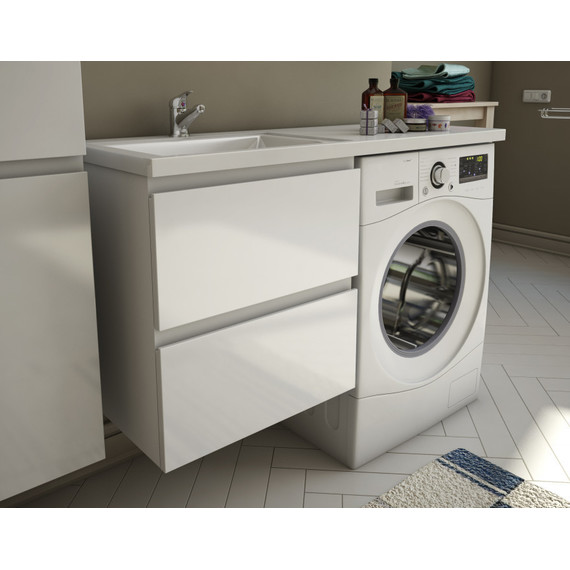 Тумба подвесная с раковиной-столешницей Эстет Dallas Luxe 120 см L, 2 ящика ФР-00001928 - фото 5