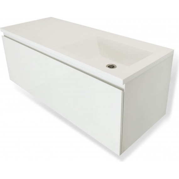 Тумба подвесная с раковиной-столешницей Эстет Dallas Luxe 130 см R, 1 ящик ФР-00002275 - фото 