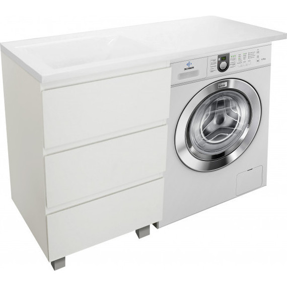 Тумба напольная с раковиной-столешницей Эстет Dallas Luxe 130 см L, 3 ящика ФР-00002270 - фото 