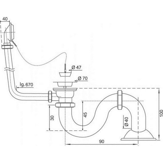 Сифон для ванн Эстет Царская/Бостон, бронза - фото 2