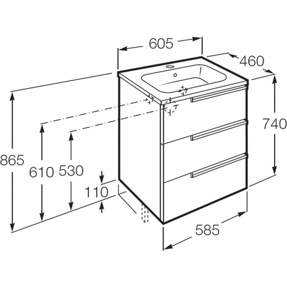 Тумба напольная с раковиной Roca Victoria NORD Ice Edition 60 см ZRU9302834, белый - фото 10