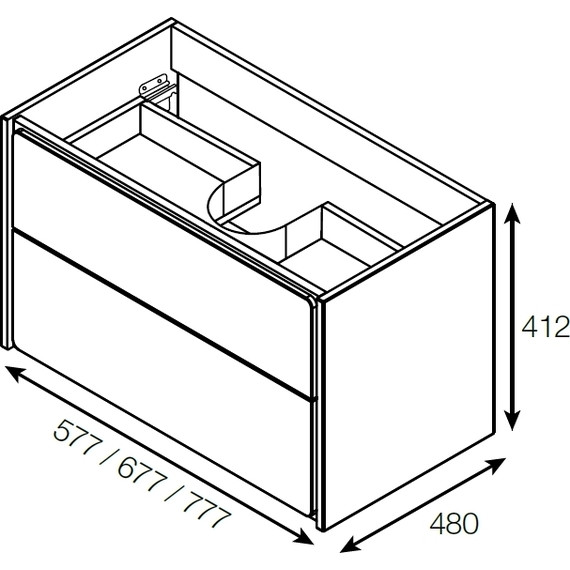 Тумба подвесная с раковиной Roca Ronda 70 см ZRU9303003, бетон/белый глянец - фото 8