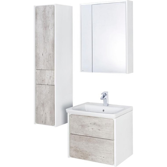 Пенал подвесной ROCA Ronda 32 см левый ZRU9303005, бетон/белый глянец - фото 9