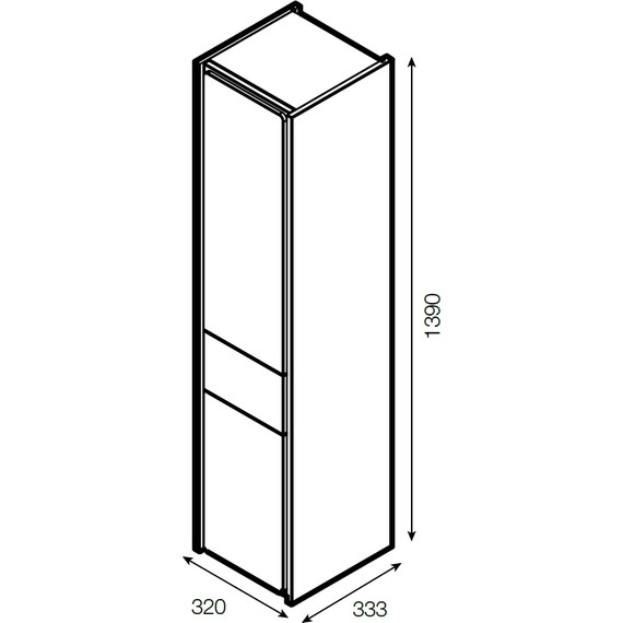 Пенал подвесной ROCA Ronda 32 см левый ZRU9303005, бетон/белый глянец - фото 10