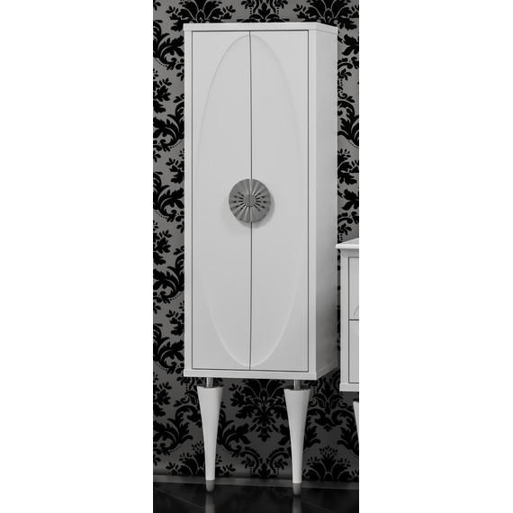 Пенал напольный Smile Ибица 45 см, белый/хром - фото 