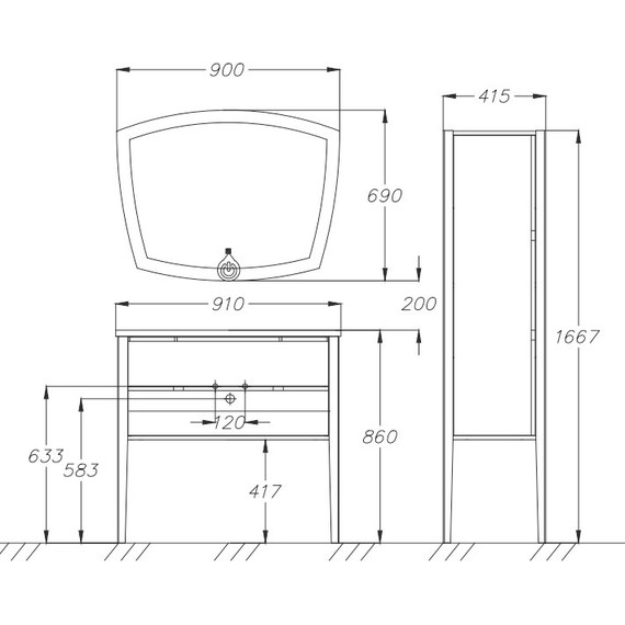 Зеркало Smile Риголетто 90 см, белый - фото 5