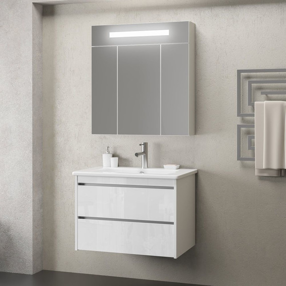 Зеркало-шкаф Smile Фреш 80 см, белый - фото 5