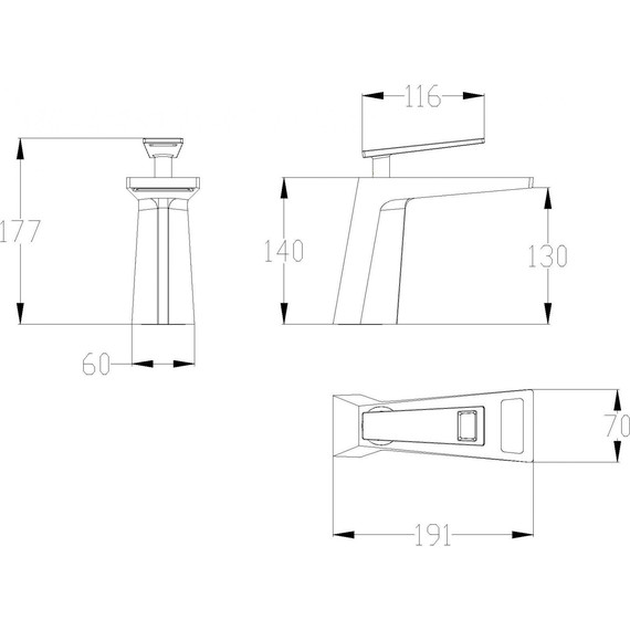 Смеситель для раковины Bronze de Luxe Quadro A919B, черный/золото - фото 2