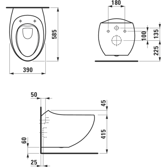 Унитаз подвесной Laufen ILBAGNOALESSI ONE Rimless 8.2097.1.400.000.1 - фото 6