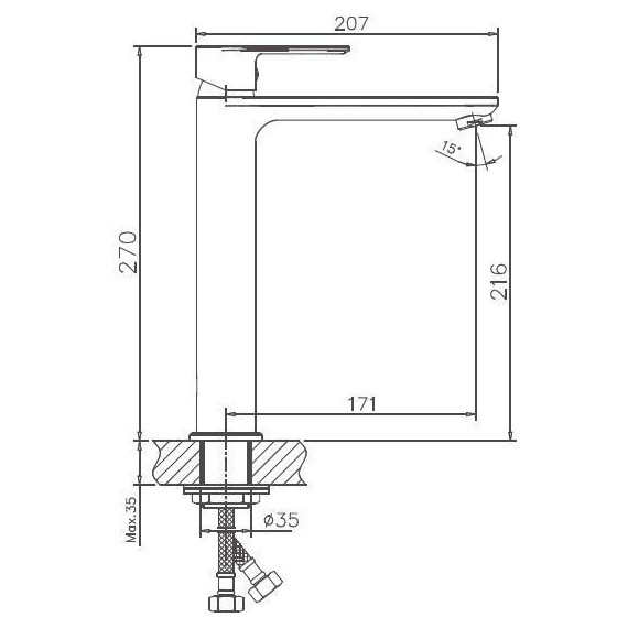 Смеситель для раковины высокий Haiba HB11505 - фото 2