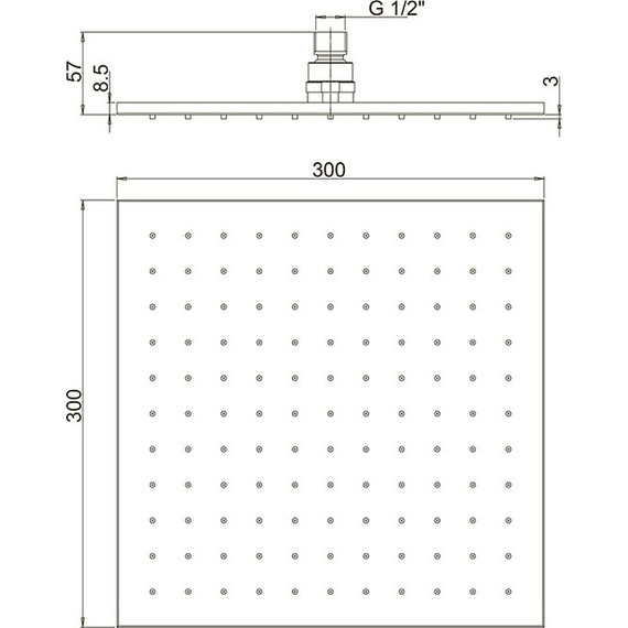 Верхний душ Paini 50CR759Q30EA, латунь 300 мм - фото 2