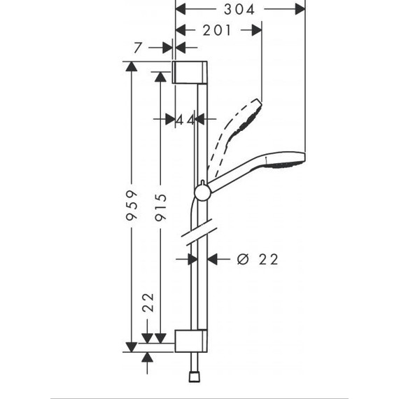Душевой гарнитур Hansgrohe Croma Select S 26574400, белый/хром - фото 5