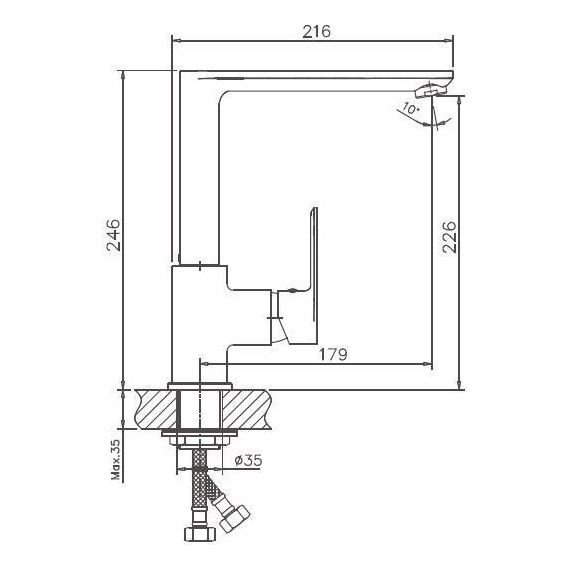 Смеситель для кухни Haiba HB70505-8, белый/хром - фото 2