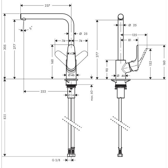 Смеситель для кухни Hansgrohe Focus 31817000 - фото 2