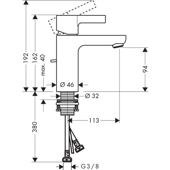 Смеситель для умывальника Hansgrohe Metris S 31060000 - фото 7