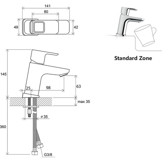 Смеситель для раковины Ravak 10° TD 012.00 X070064 - фото 6