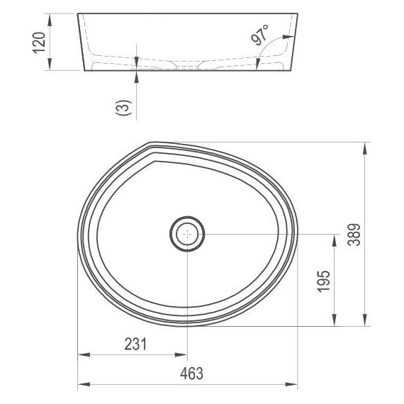 Раковина-чаша Ravak Moon 3 45 см XJN01300004 - фото 8