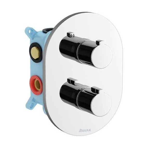 Смеситель для ванны с термостатом Ravak Chrome CR 067.00 X070075+X070074 - фото 