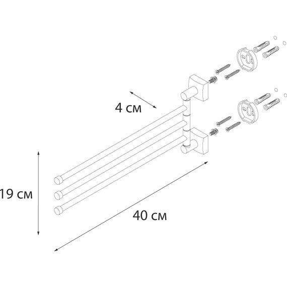 Полотенцедержатель Fixsen Kvadro FX-61302A-3 - фото 3
