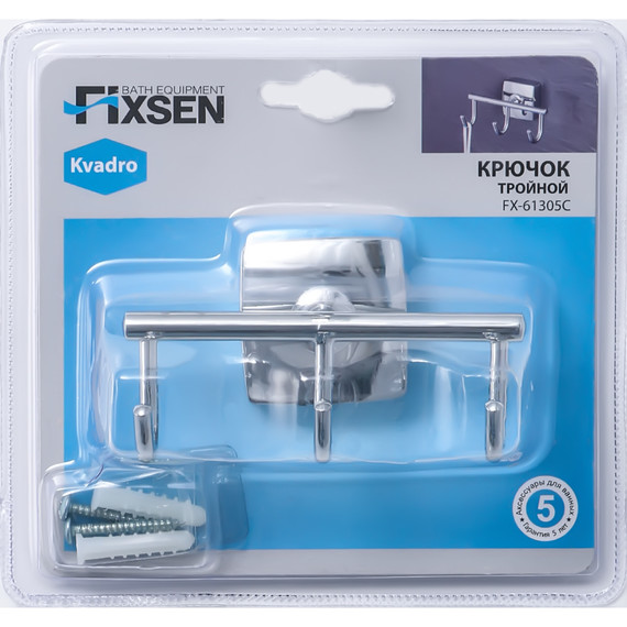 Тройной крючок Fixsen Kvadro FX-61305C - фото 2