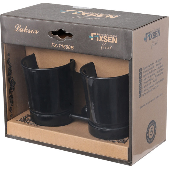 Стакан двойной Fixsen Luksor FX-71607B, цвет черный - фото 2