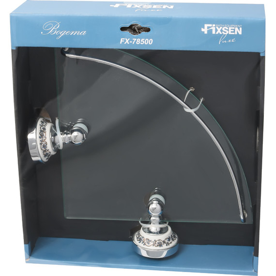 Стеклянная полка Fixsen Bogema FX-78503A 25 см - фото 2